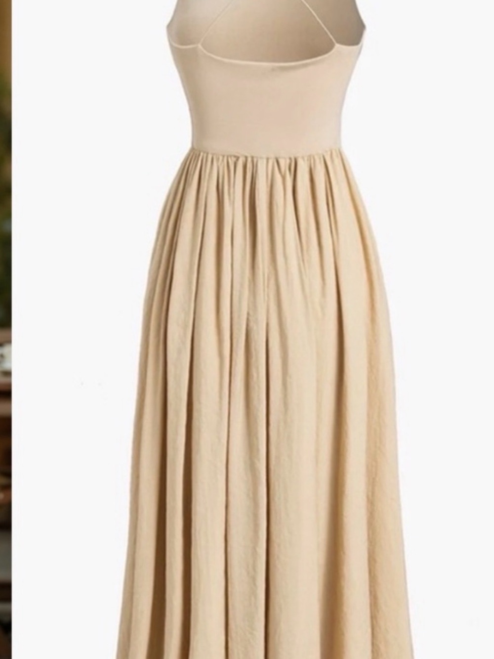 Commense Beige Maxi Dress with Spaghetti Straps